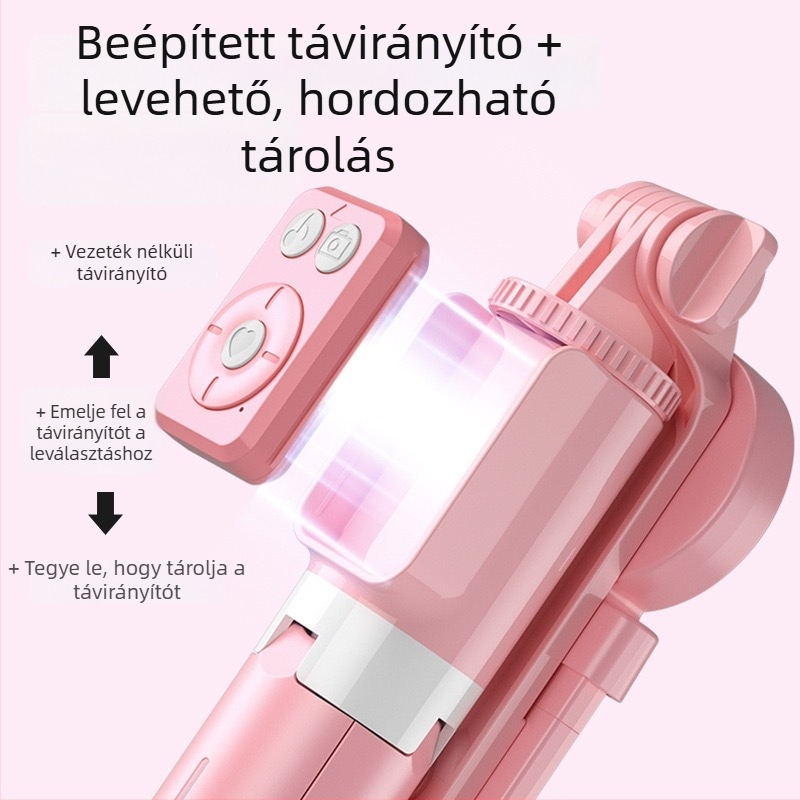 B12s Bluetooth Selfie Bot telefonhoz Kivehető Kitöltő Fénnyel és Asztali Tripoddal