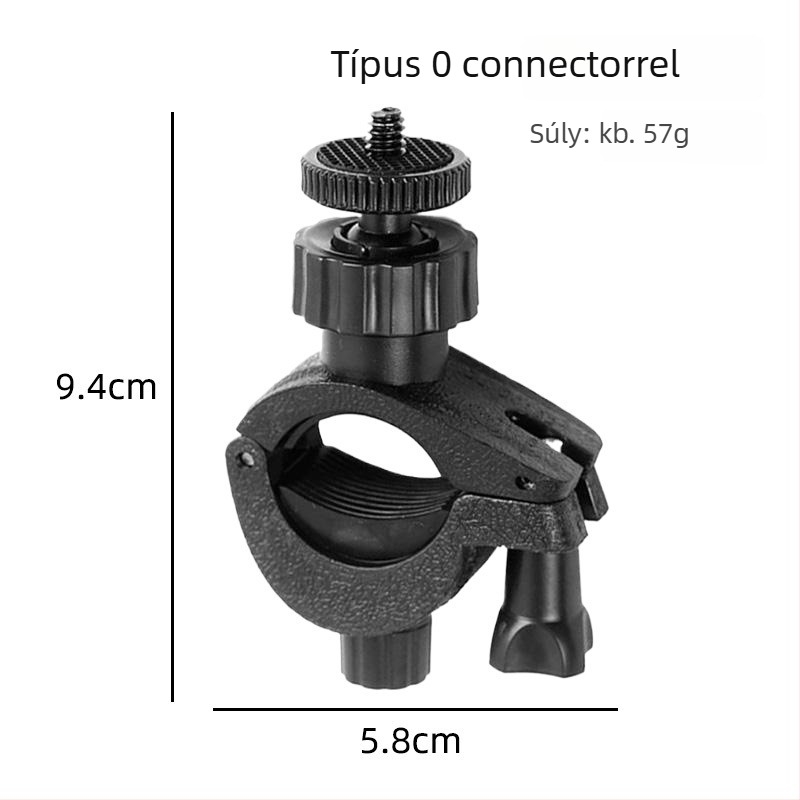 Univerzális okostelefon-tartó élő közvetítéshez, kerek csővel, erős kihúzható szorítóval és bővítő szorítóval | ABS műanyag, teherbírás 5 kg-ig