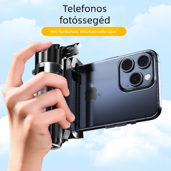 M1 Mini Selfie Bot, kihúzható, Bluetooth távirányítóval, rezgéscsillapítás, beépített világítás, asztali livestream tartó