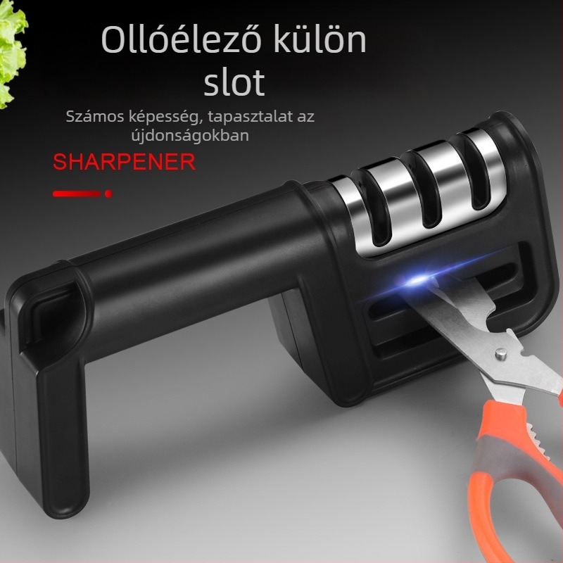 Többfunkciós konyhai élező gyémánt élezéssel, ABS + rozsdamentes acél, nyomtatott logó, 2017 tél megjelenés, modern minimalist stílus