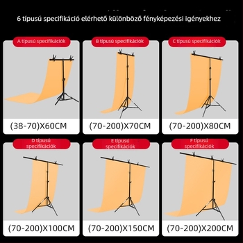Tianrui Háttér tartó PVC háttérhez – fém szerkezet, termékfotózáshoz, 2 m-ig bővíthető