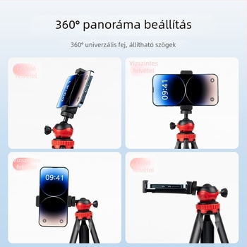 Telefon tripod állvány, univerzális stílus, teleszkópos és összecsukható, műanyag kivitel, testreszabás támogatott