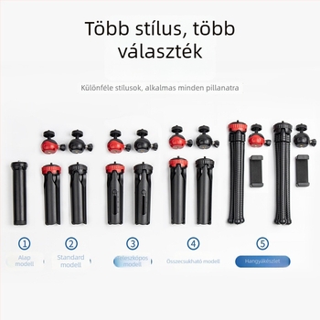 Telefon tripod állvány, univerzális stílus, teleszkópos és összecsukható, műanyag kivitel, testreszabás támogatott