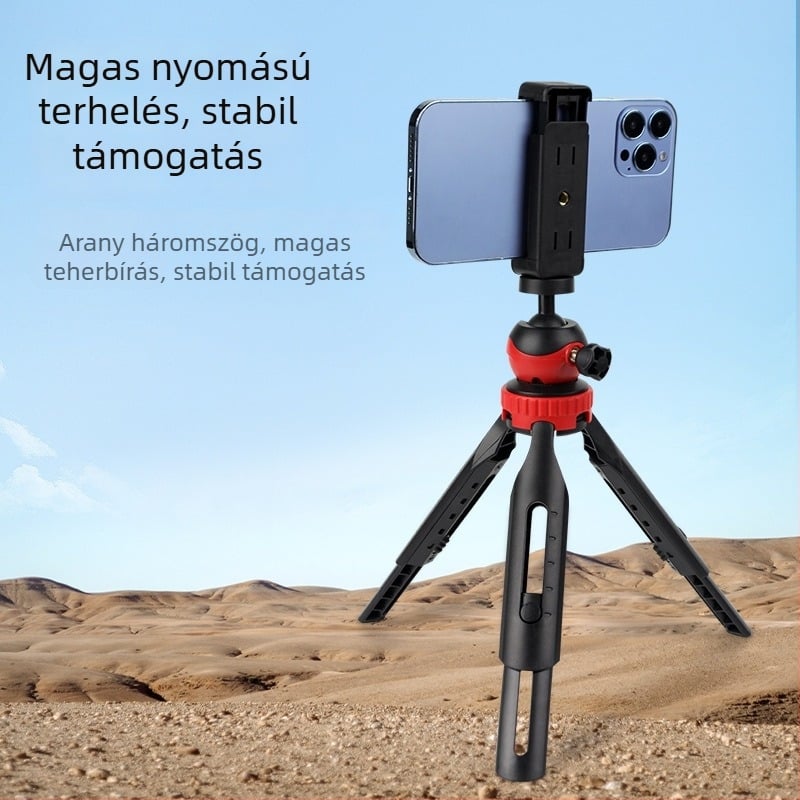 Telefon tripod állvány, univerzális stílus, teleszkópos és összecsukható, műanyag kivitel, testreszabás támogatott