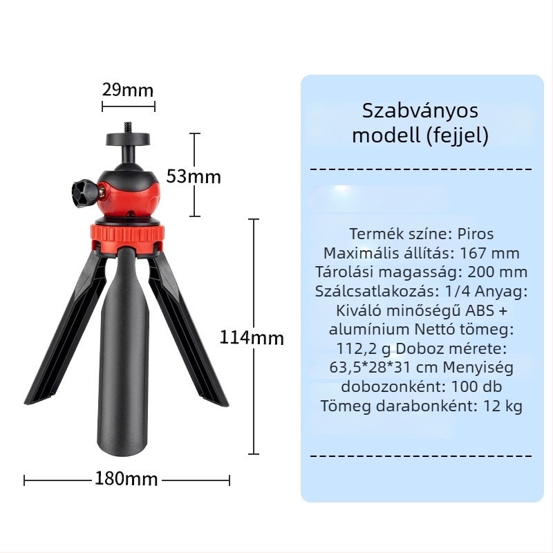 Telefon tripod állvány, univerzális stílus, teleszkópos és összecsukható, műanyag kivitel, testreszabás támogatott