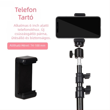 Bluetooth távirányítós telefonos élő közvetítéshez tripod, alumíniumötvözet, 4-szegmens lábak, teherbírás 5 kg