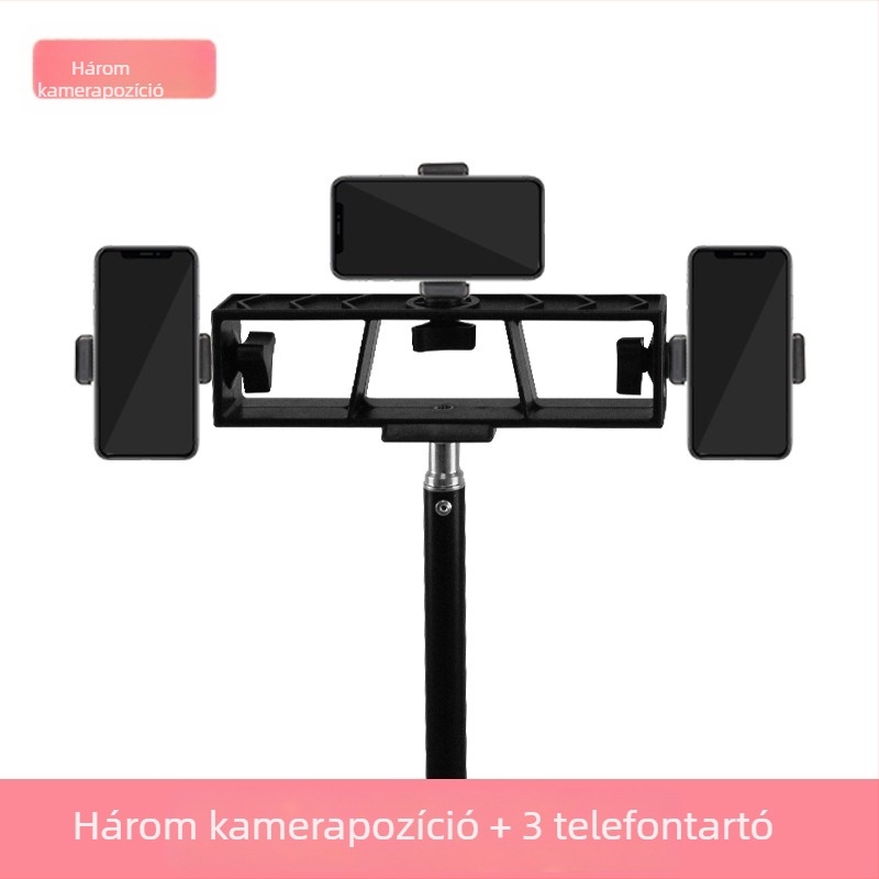 Bluetooth távirányítós telefonos élő közvetítéshez tripod, alumíniumötvözet, 4-szegmens lábak, teherbírás 5 kg