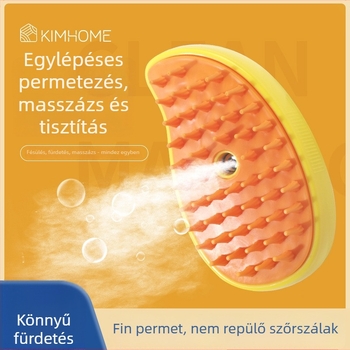 Háziállat permetező masszázs fésű macskáknak – egy gombnyomásos permetezés, fürdő fésű a szőr eltávolításához, ABS/TPE anyag