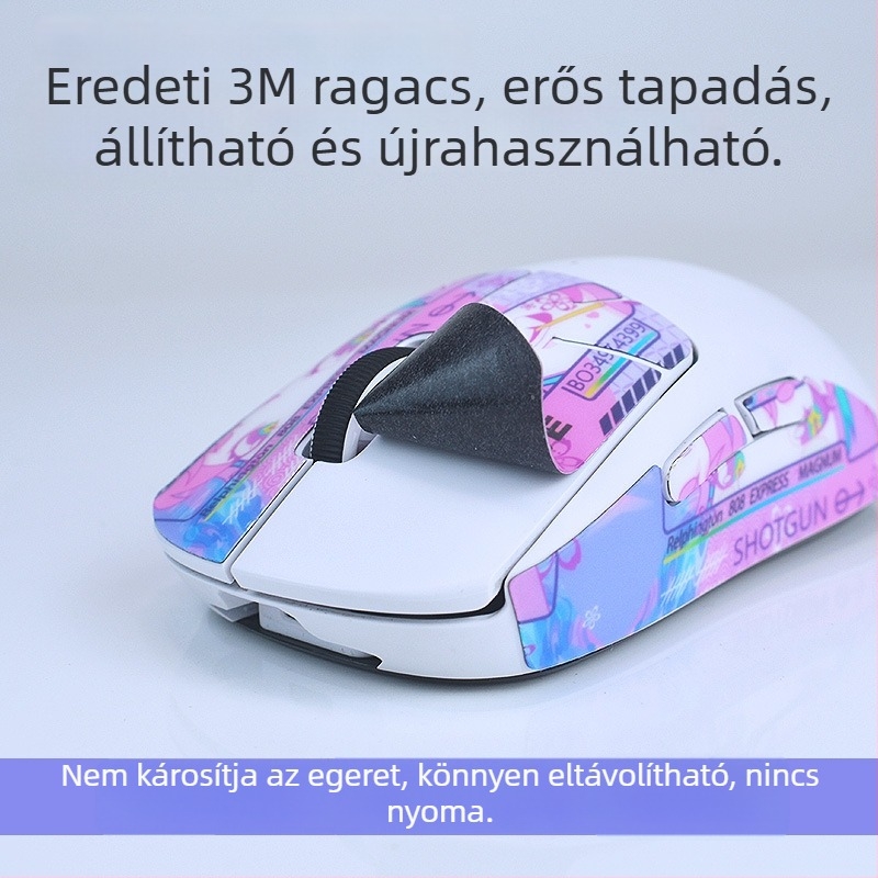 Warm Rice szilikon csúszásmentes matrica Logitech G502 egérhez — anyag: szilikon, gyártási folyamat: fémnyomtatás, feldolgozási mód: egyedi leképezés