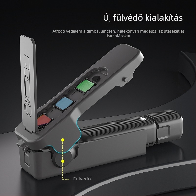 DJI Pocket3 védőtok lencsefedővel és mágneses védelemmel (Modell: DJI Pocket3; Kompatibil modell: DJI Pocket3; Anyag: PVC; Logónyomtatás: Támogatott; Engedélyezett magánmárka: Igen)