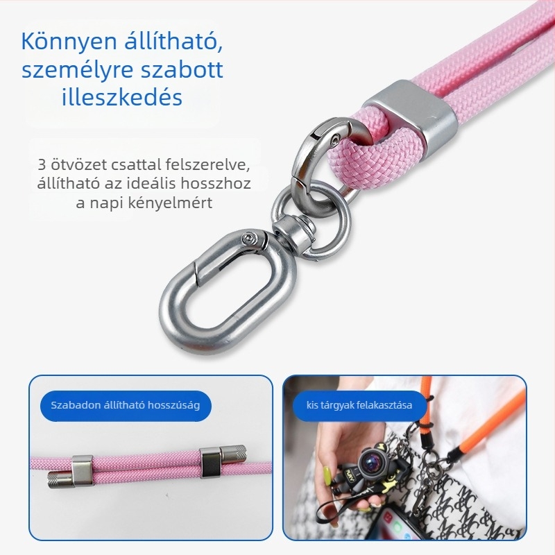 Telefon nyakpánt - állítható, uniszex, poliészter, fém csat, logó nyomtatás elérhető (állítható, uniszex, poliészter, fém csat, logó nyomtatás)