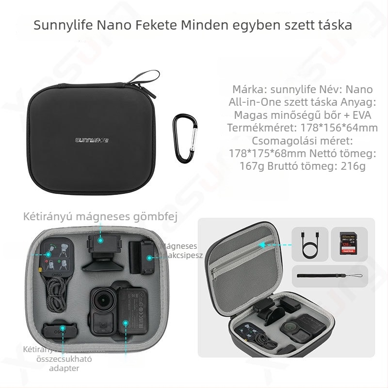 Sunnylife On-b0101 bőrtároló táska DJI Osmo Nano számára – NANO-kompatibilis, raktáron, teljes készlet