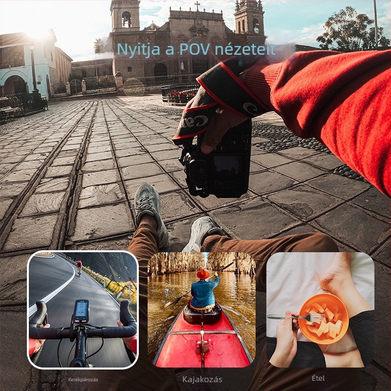 PJ-11 Szilikon nyakrögzítő akciókamerákhoz, univerzális kompatibilitás GoPro, DJI Action 4/5/6, Yi