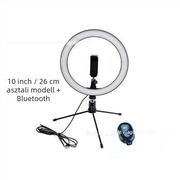 Fotózáshoz hordozható körfény – állítható fényerő, fényhőmérséklet 3000K/4000K/6000K, LED, 5V, 10–12W