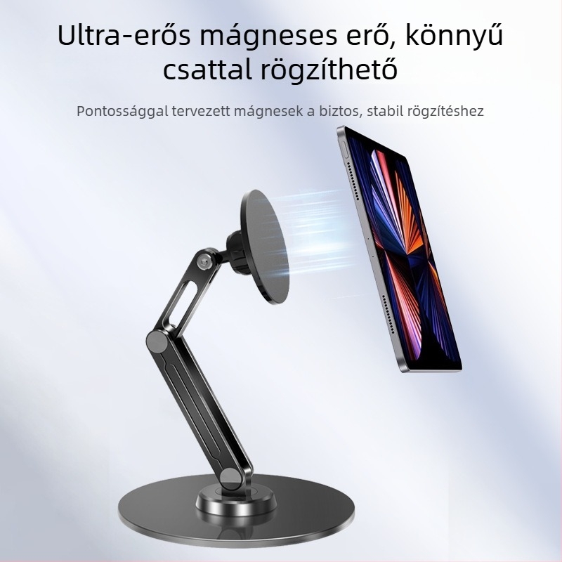 Xinlu P74 mágneses tabletállvány, 360°-os forgással, kompatibilis iPad, iPhone és iPod touch 2–4, tömeg 520 g