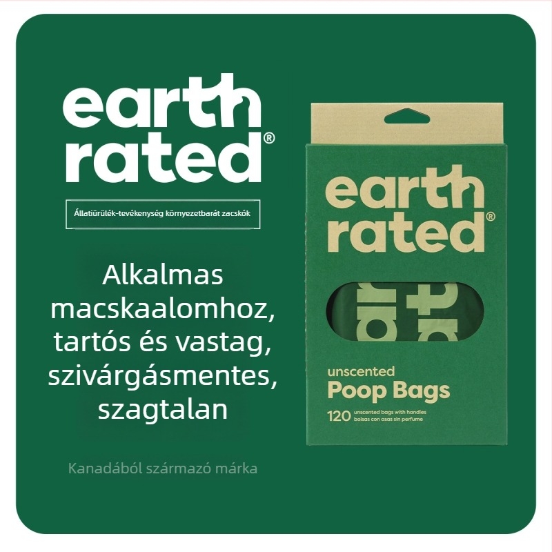 Earth Rated Vastagított műanyag kutyaürülék-zacskók – Biodegradable, Környezetbarát, Hordozható a sétákhoz