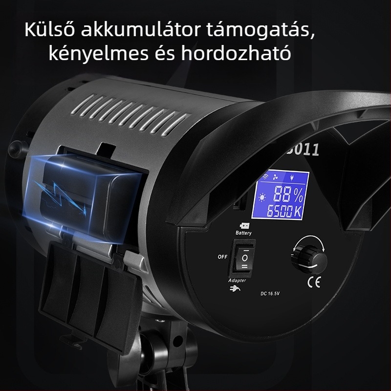 Professzionális fotózási lámpa, 200W fényforrás, 110-220V, dimmelhető, fényerő állítható