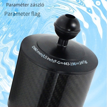 Víz alatti fényképezéshez való lámpa kar és gömbfej tartó — alumíniumötvözet + szénszálas, maximális terhelés 2–5 kg, kompatibil 1 hüvelykes gömbfejjel, modell D80MM