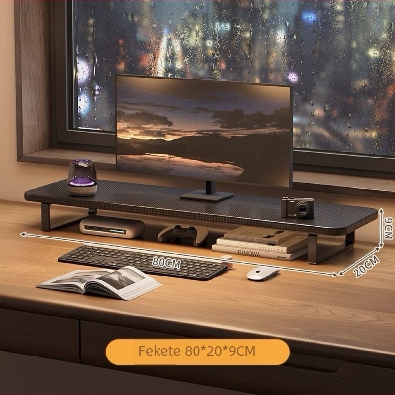 Forgó típusú monitorállvány asztali számítógéphez, felhajtott alap és tárolópolccal — anyag: Egyéb; kompatibilis modellek: Egyéb; modell: Egyéb