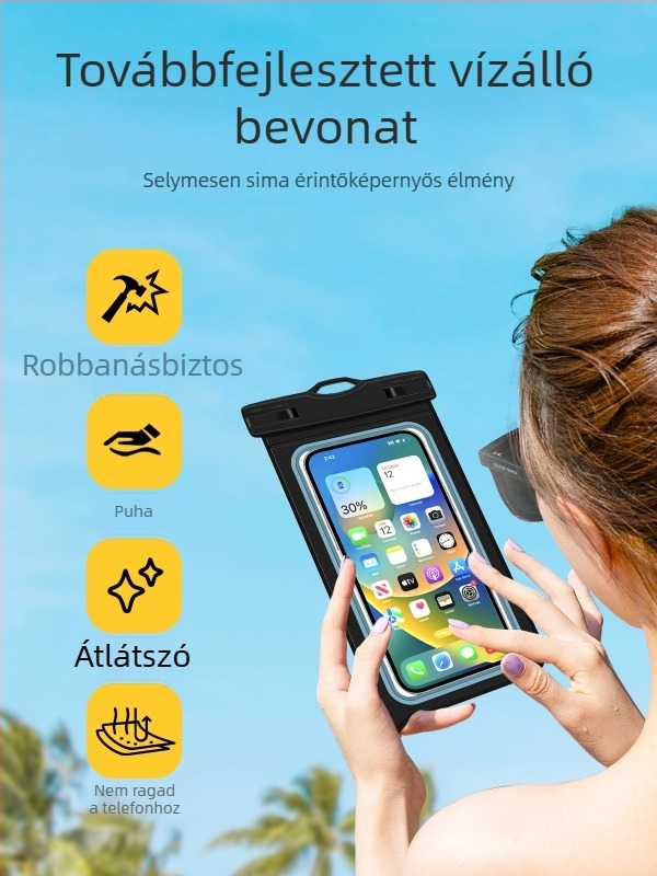 Színkavalkádos vízálló telefontok érintőképernyővel, hordozható függőleges kivitelben, kültéri használatra