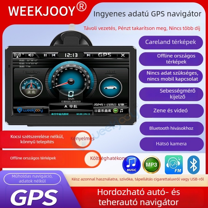 Autó és teherautó számára All-in-One autó GPS navigátor, Kailide offline térképek, kézírásos bevitel, beszéd alapú navigáció, 3D térkép, WinCE operációs rendszer