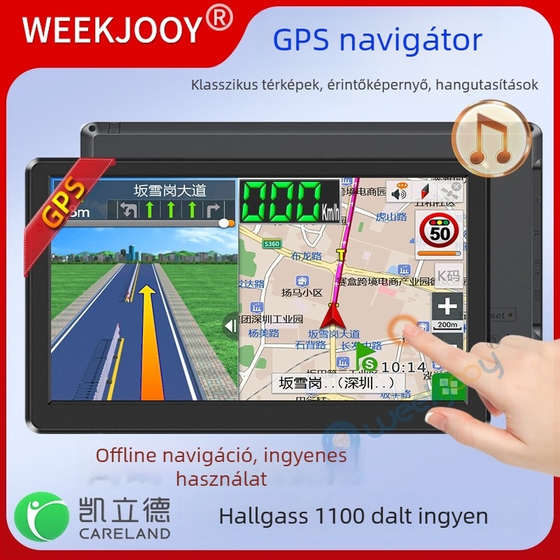 Autó és teherautó számára All-in-One autó GPS navigátor, Kailide offline térképek, kézírásos bevitel, beszéd alapú navigáció, 3D térkép, WinCE operációs rendszer