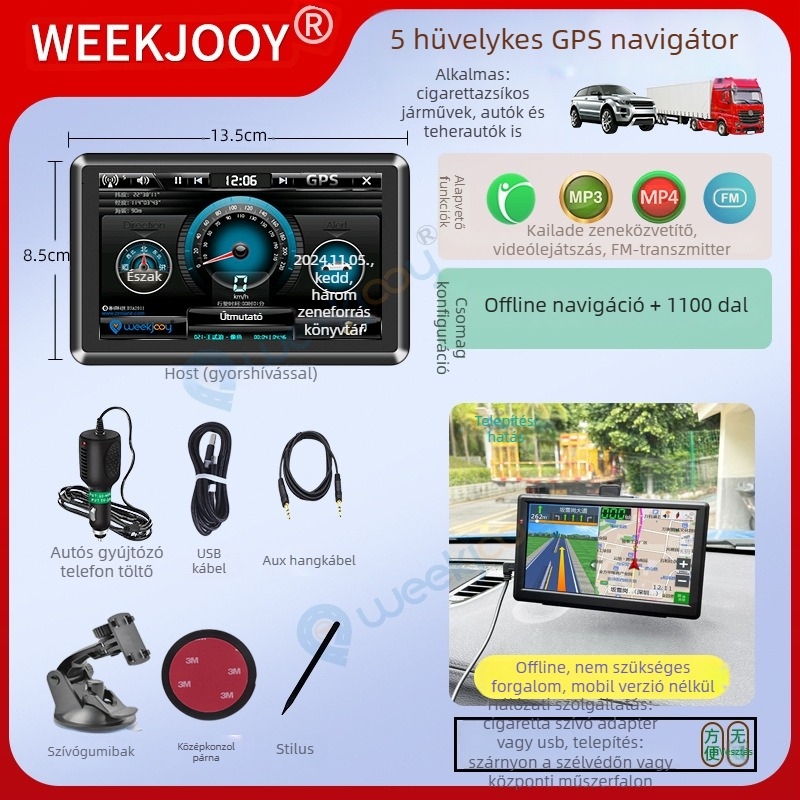 Autó és teherautó számára All-in-One autó GPS navigátor, Kailide offline térképek, kézírásos bevitel, beszéd alapú navigáció, 3D térkép, WinCE operációs rendszer