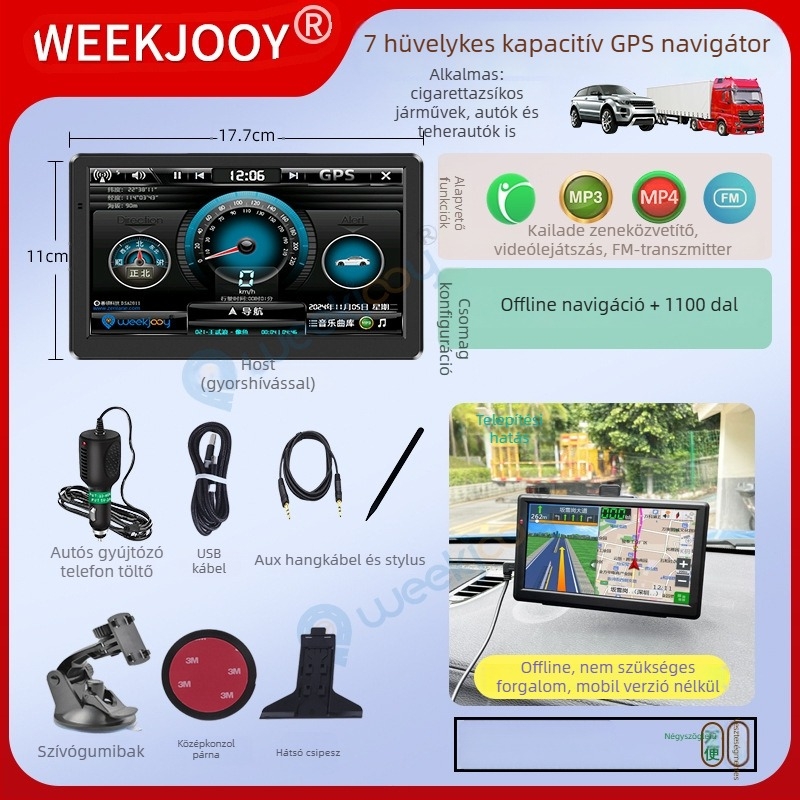 Autó és teherautó számára All-in-One autó GPS navigátor, Kailide offline térképek, kézírásos bevitel, beszéd alapú navigáció, 3D térkép, WinCE operációs rendszer