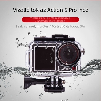 Vízálló tok DJI Action5 Pro/4/3 | Anyag: PC + 316 rozsdamentes acél | Tartalom: vízálló burkolat, alap, csavarok, párásodás elleni fólia