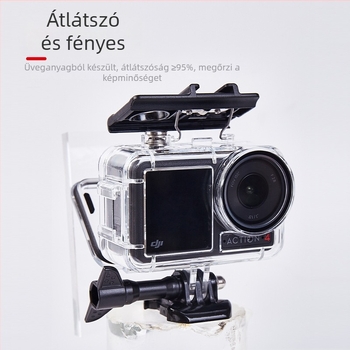 Vízálló tok DJI Action5 Pro/4/3 | Anyag: PC + 316 rozsdamentes acél | Tartalom: vízálló burkolat, alap, csavarok, párásodás elleni fólia