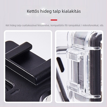 Vízálló tok DJI Action5 Pro/4/3 | Anyag: PC + 316 rozsdamentes acél | Tartalom: vízálló burkolat, alap, csavarok, párásodás elleni fólia