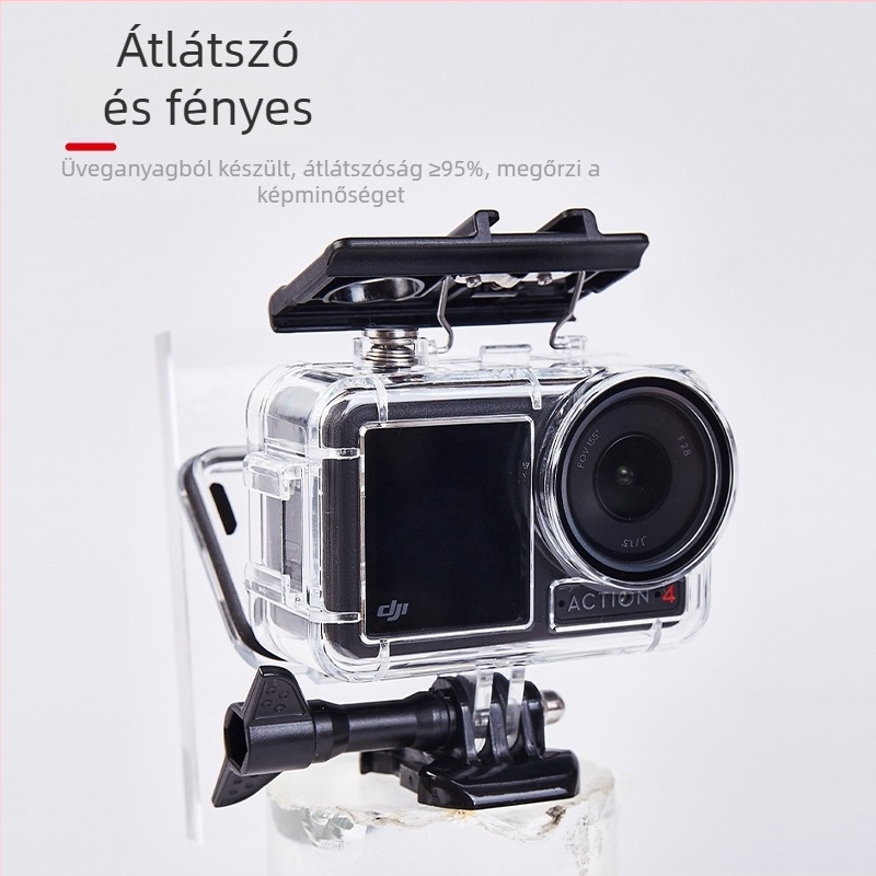 Vízálló tok DJI Action5 Pro/4/3 | Anyag: PC + 316 rozsdamentes acél | Tartalom: vízálló burkolat, alap, csavarok, párásodás elleni fólia