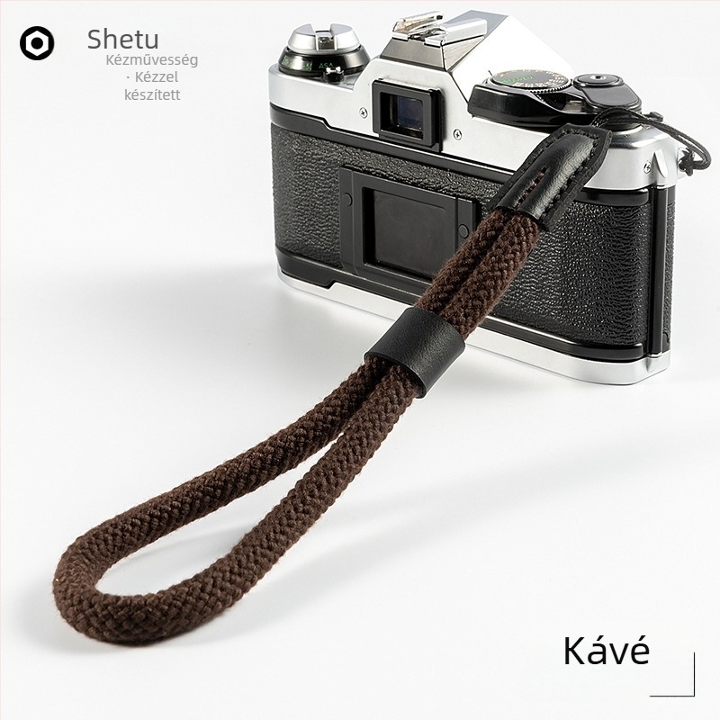 Kamera csuklópánt — pamutszálból készült (kompakt/mirrorless kamerákkal és okostelefonokkal való kompatibilitás; OEM feldolgozás; licencelt magáncímke)