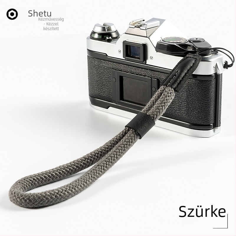 Kamera csuklópánt — pamutszálból készült (kompakt/mirrorless kamerákkal és okostelefonokkal való kompatibilitás; OEM feldolgozás; licencelt magáncímke)