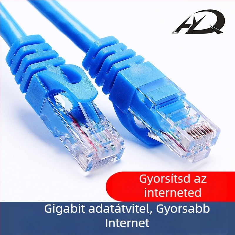 Cat6 hálózati kábel RJ-45, csavart pár, 1 Gbps, OFC réz PVC burkolatban