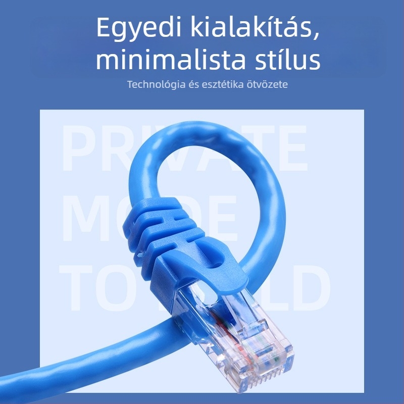 Cat6 hálózati kábel RJ-45, csavart pár, 1 Gbps, OFC réz PVC burkolatban
