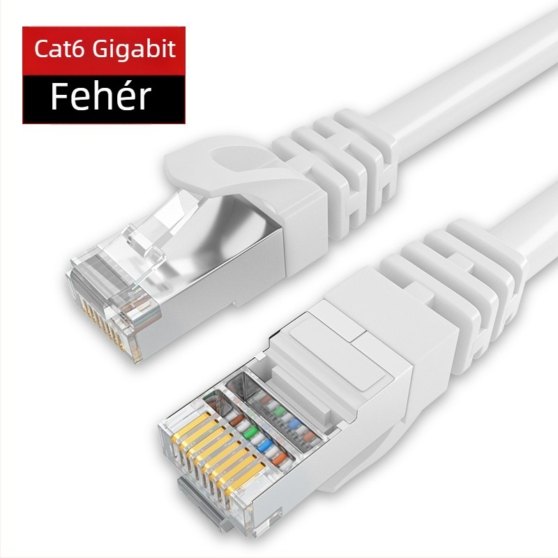 Cat6 hálózati kábel RJ-45, csavart pár, 1 Gbps, OFC réz PVC burkolatban
