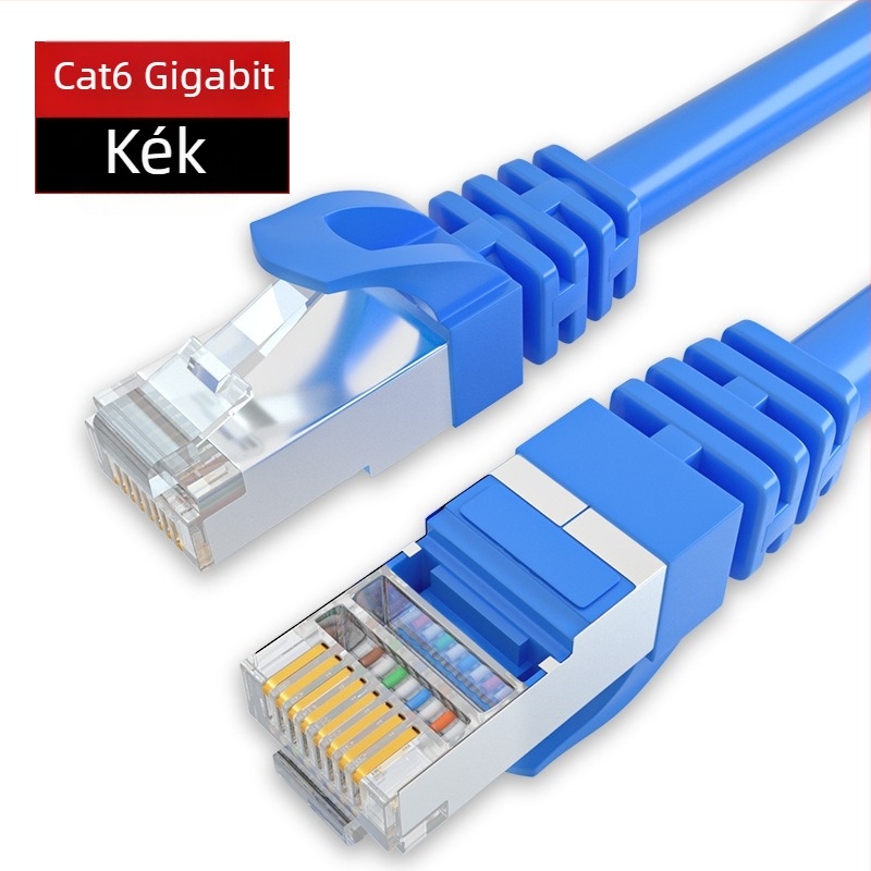 Cat6 hálózati kábel RJ-45, csavart pár, 1 Gbps, OFC réz PVC burkolatban