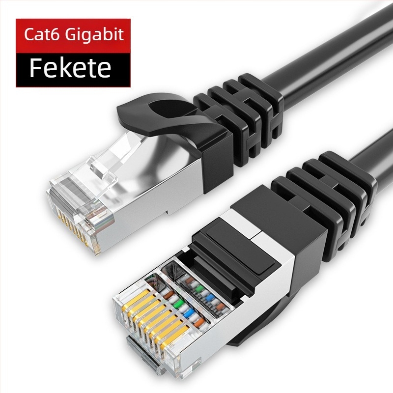 Cat6 hálózati kábel RJ-45, csavart pár, 1 Gbps, OFC réz PVC burkolatban