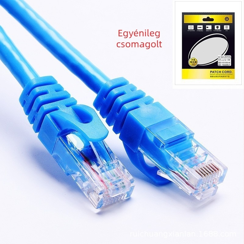 Cat6 hálózati kábel RJ-45, csavart pár, 1 Gbps, OFC réz PVC burkolatban
