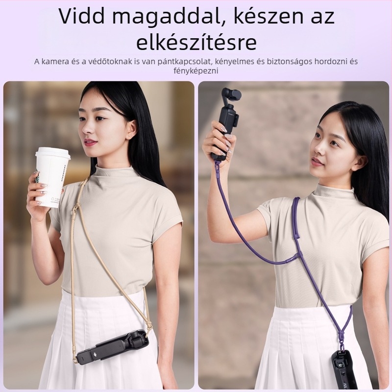 DJI Pocket 3 nyakpánt — 3-in-1 keresztpánt, uniszex; anyagok: nylon, poliészter kötél, fém csat