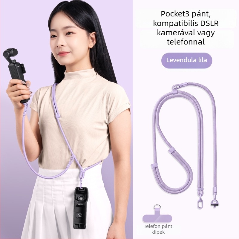 DJI Pocket 3 nyakpánt — 3-in-1 keresztpánt, uniszex; anyagok: nylon, poliészter kötél, fém csat