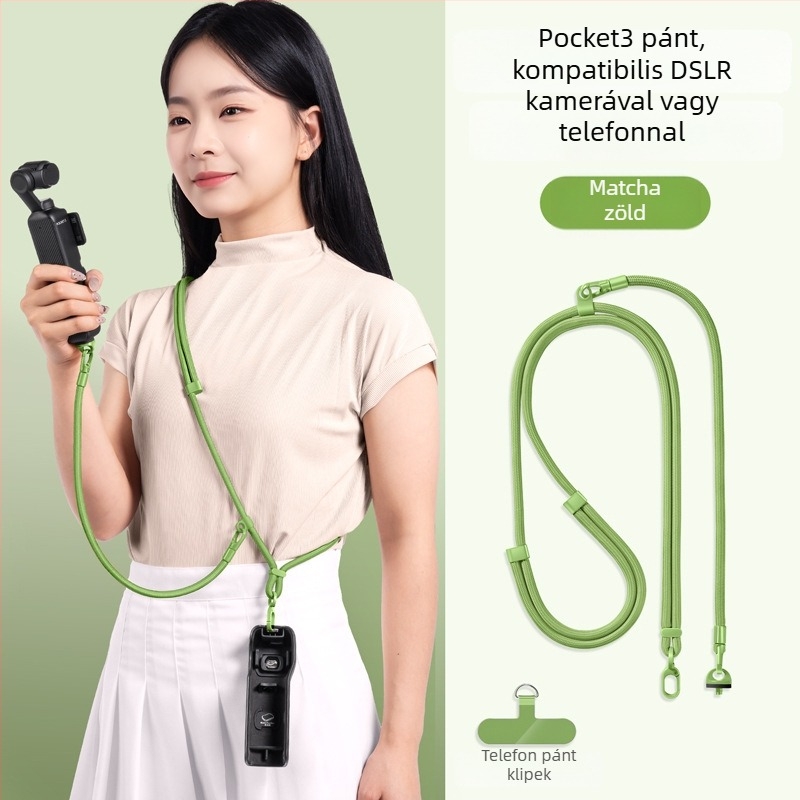 DJI Pocket 3 nyakpánt — 3-in-1 keresztpánt, uniszex; anyagok: nylon, poliészter kötél, fém csat