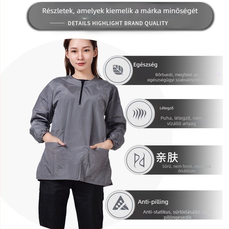 Professzionális kisállat-grooming köpeny – hosszú ujjú, vízlepergető és légáteresztő (Márka: otter; Anyag: len; Importált: Nem; Eredet: Egyéb)