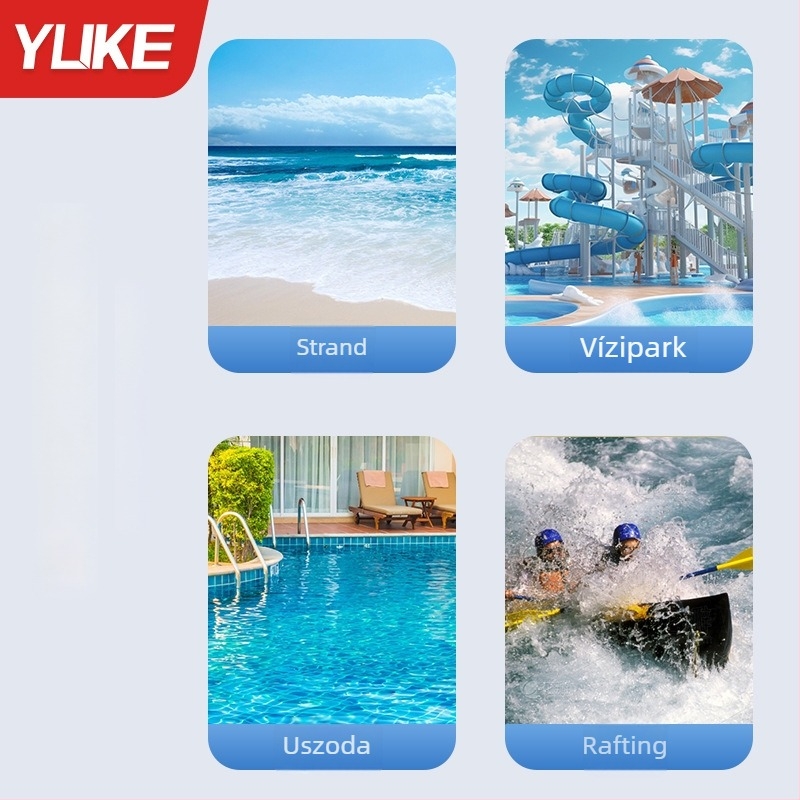 Feather TPU vízálló telefon tok érintőképernyővel, átlátszó flipfedél, vízálló anyag, logónyomott, kültéri tevékenységekhez