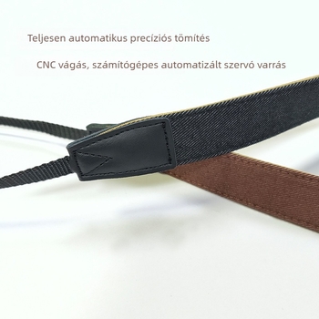 Kék denim DSLR kamera váll- és kézi pánt, keresztezett pánttal