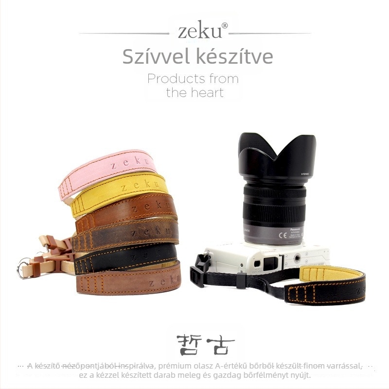 Kézzel készített bőrszíj a kamerához UR – OEM, kompatibilis digitális kamerákkal (Micro Single, SLR)