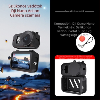 DJI Osmo Nano kamera szilikon védőtokja; Anyag: Szilikon; Kompatibilis: DJI Osmo Nano kamera; Logó nyomtatás: Igen; Feldolgozási módszer: hőtranszfer nyomtatás; Testreszabás: Igen.