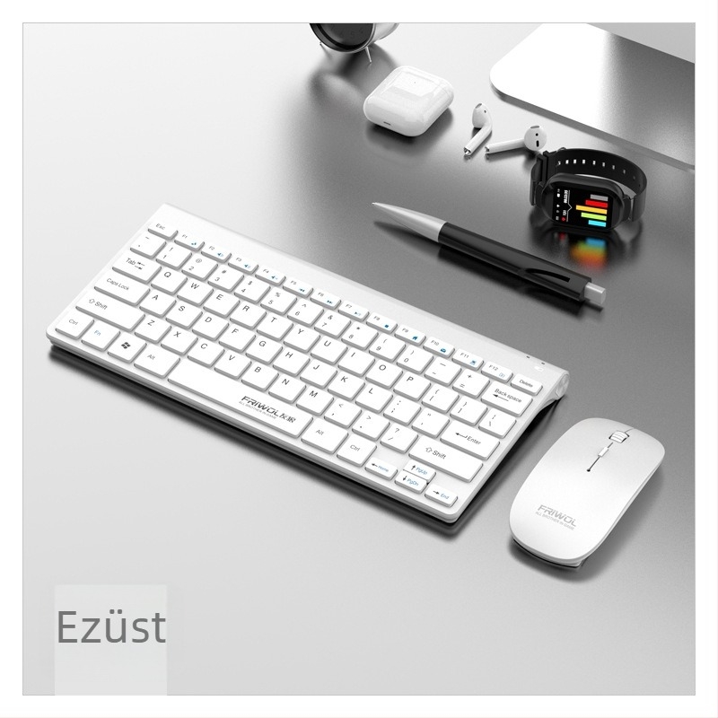 WT110 Vezeték nélküli billentyűzet és egér készlet PC-hez, USB billentyűzet és USB egér, 1200 DPI, Ergonomikus, Vízálló