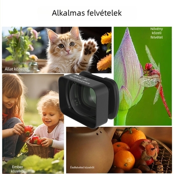 JUNESTAR mágneses makro lencse Osmo Pocket3-hoz – alumínium keret + optikai üveg, tartalmaz szűrőt és tároló dobozt, mágneses rögzítés